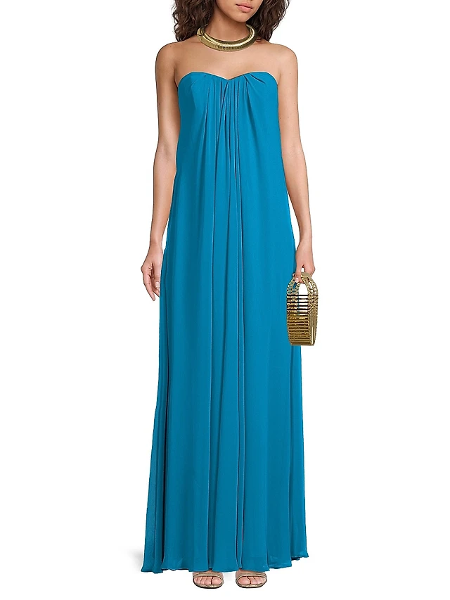 sachin and babi light blue dress Ice Blue Chiffon Halter Prom Evening Bridesmaid Dresses