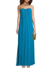Strapless Chiffon Maxi Dress