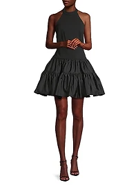 Halter Stretch Crepe Minidress