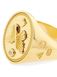 Reverie: The Path To Joy 18K Yellow Gold & 0.034 TCW Diamond Signet Ring