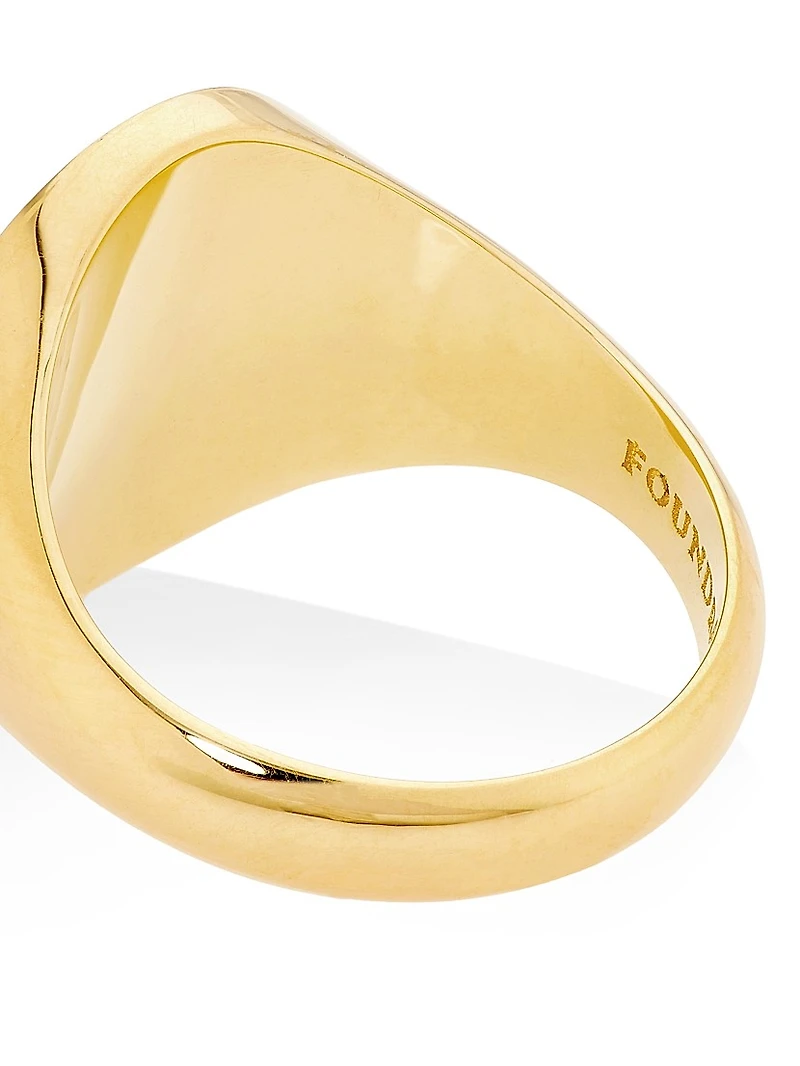Reverie: The Path To Joy 18K Yellow Gold & 0.034 TCW Diamond Signet Ring