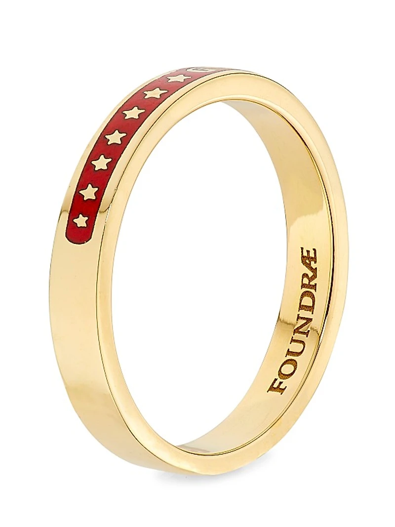Strength 18K Yellow Gold & Enamel Thin Band Ring
