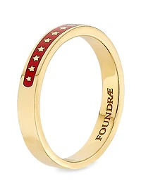 Strength 18K Yellow Gold & Enamel Thin Band Ring