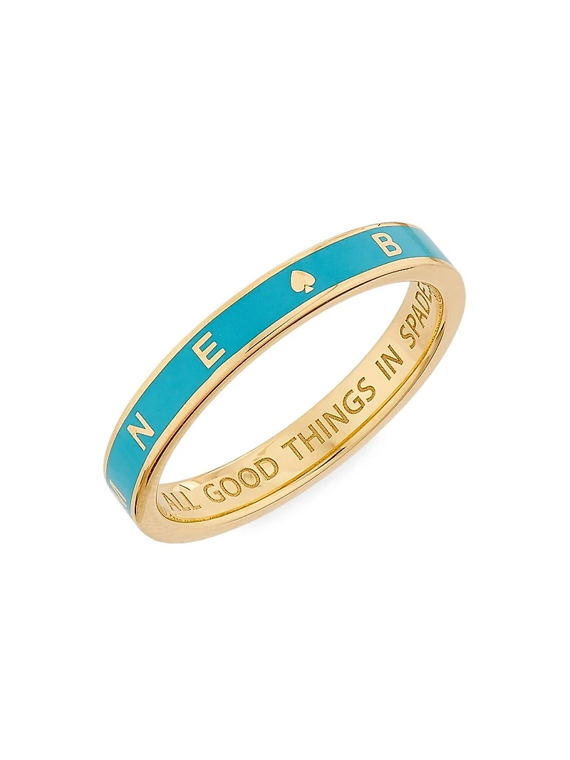 Reverie: The Path To Joy 18K Yellow Gold & Enamel Thin Band Ring