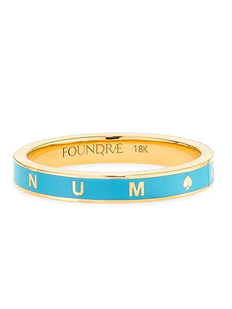 Reverie: The Path To Joy 18K Yellow Gold & Enamel Thin Band Ring