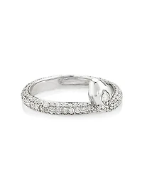 Wholeness Snake 18K White Gold & 1.17 TCW Diamond Pavé Bookend Band