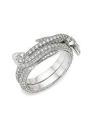 Wholeness Snake 18K White Gold & 1.17 TCW Diamond Pavé Bookend Band
