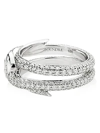 Wholeness Snake 18K White Gold & 1.17 TCW Diamond Pavé Bookend Band