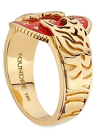 Strength 18K Yellow Gold, Enamel & 0.02 TCW Diamond Cigar Band