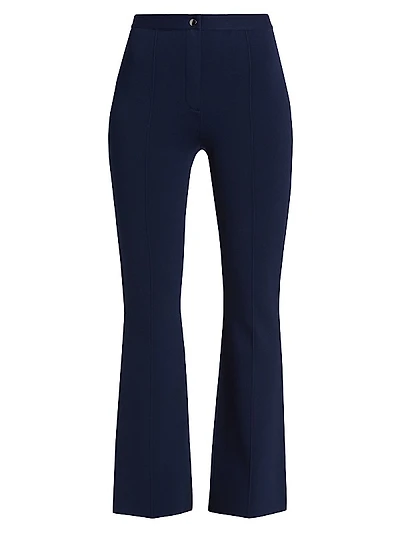 Crepe High-Waist Flare-Leg Pants