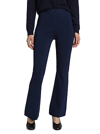 Crepe High-Waist Flare-Leg Pants