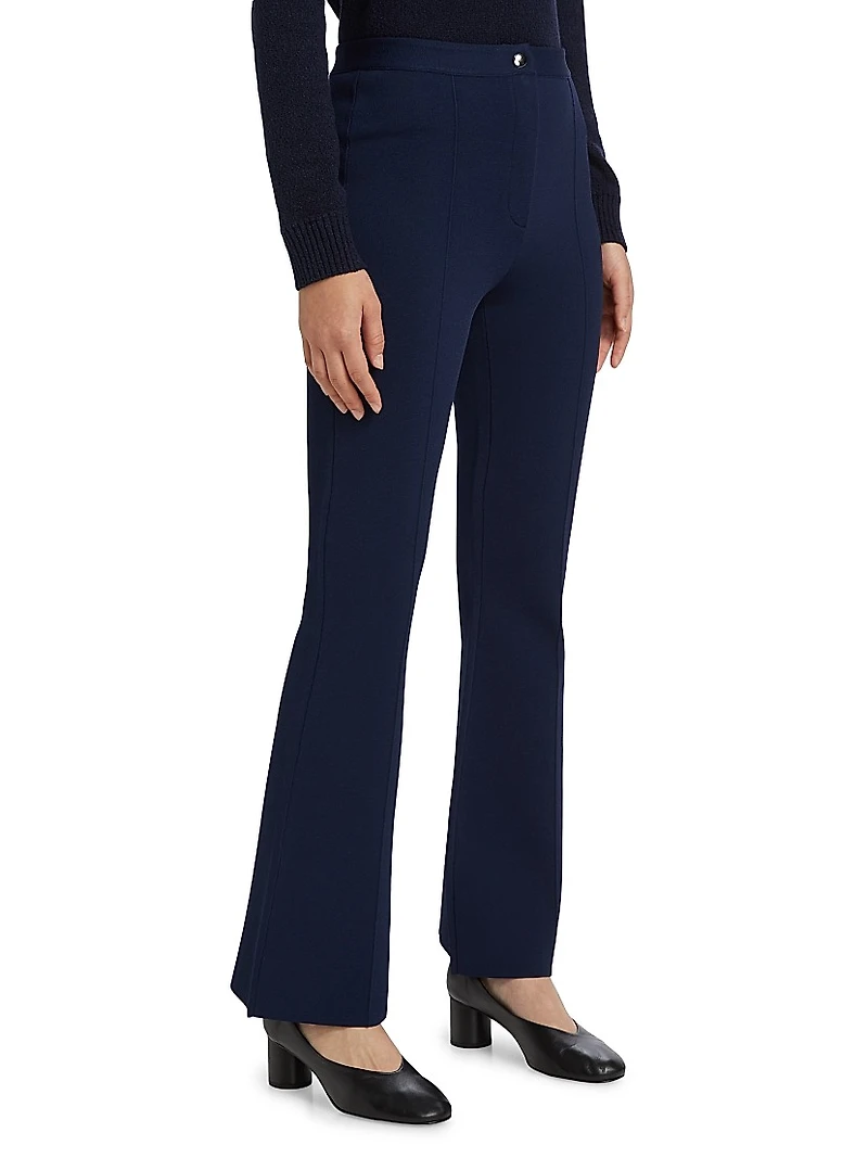 Crepe High-Waist Flare-Leg Pants