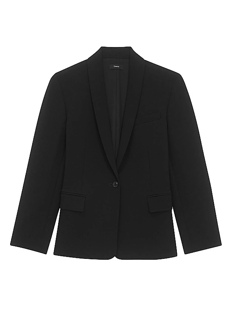Crepe Shawl-Collar Blazer