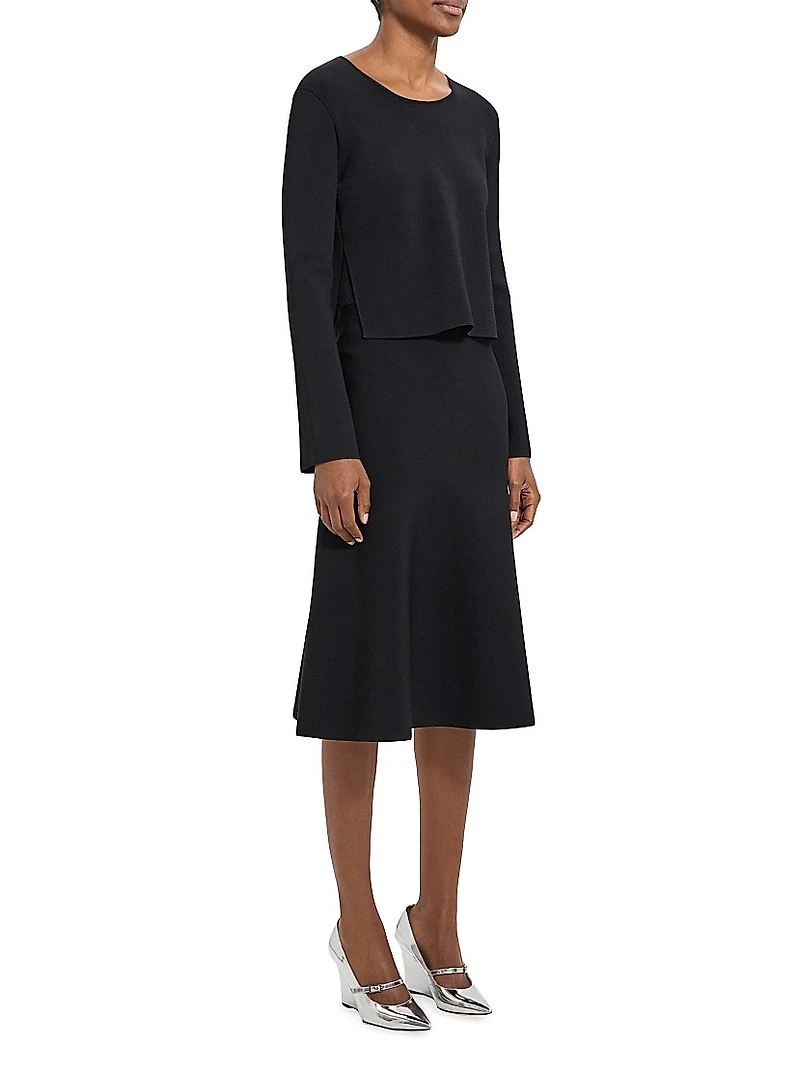 Layered Jersey Midi-Dress