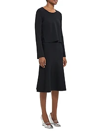 Layered Jersey Midi-Dress