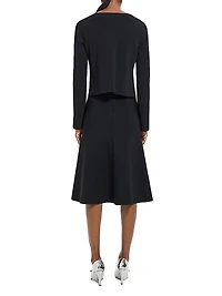 Layered Jersey Midi-Dress