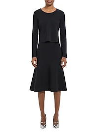 Layered Jersey Midi-Dress