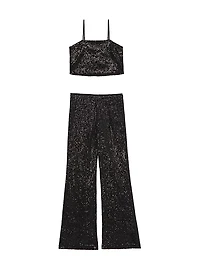 Girl's Liza Sequin-Embellished Flared Pants