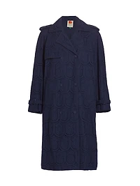 Eyelet Cotton Double-Breasted Trench Coat
