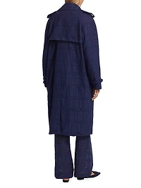 Eyelet Cotton Double-Breasted Trench Coat