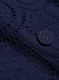 Eyelet Cotton Double-Breasted Trench Coat