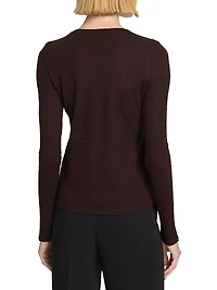 Wool-Blend Plaid Jacquard Long-Sleeve T-Shirt