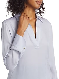 Micro Stripe Silk-Blend Shirt