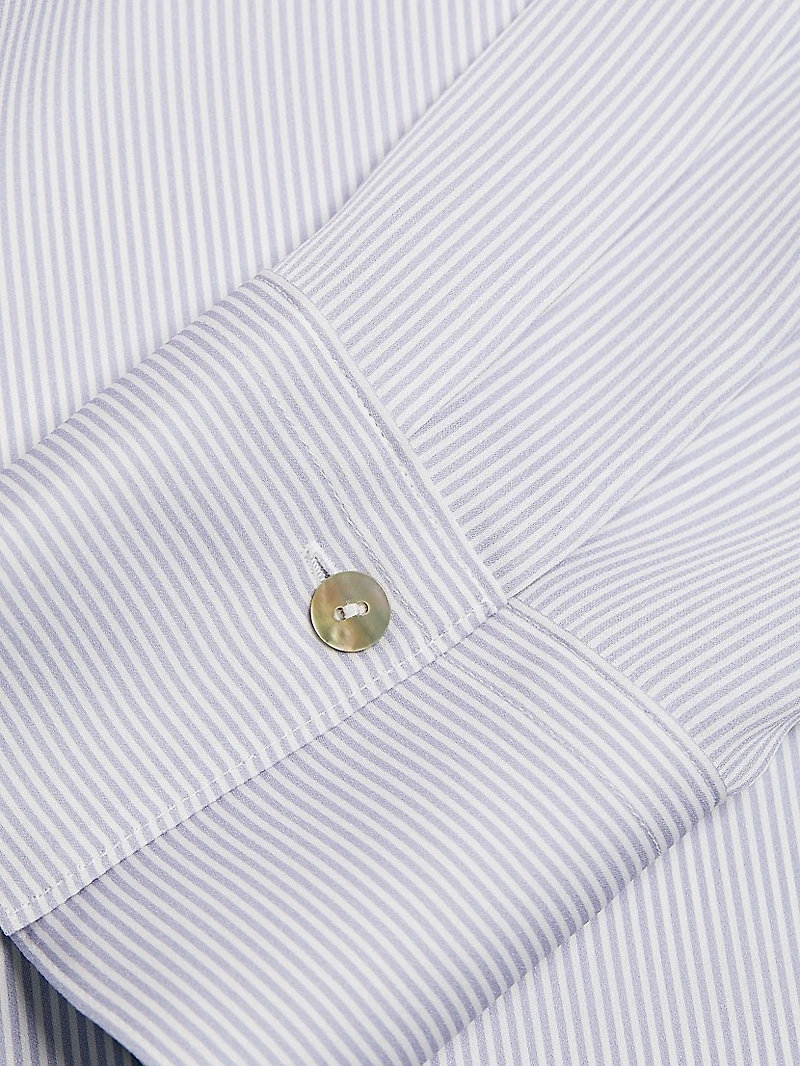 Micro Stripe Silk-Blend Shirt