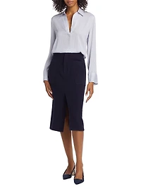 Micro Stripe Silk-Blend Shirt