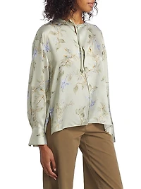 Bellflower Silk Tie-Neck Blouse