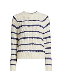 Cotton-Blend Striped Sweater