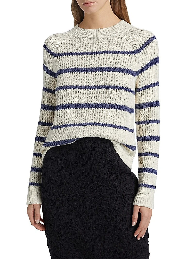 Cotton-Blend Striped Sweater