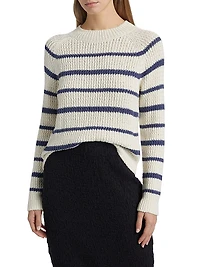 Cotton-Blend Striped Sweater