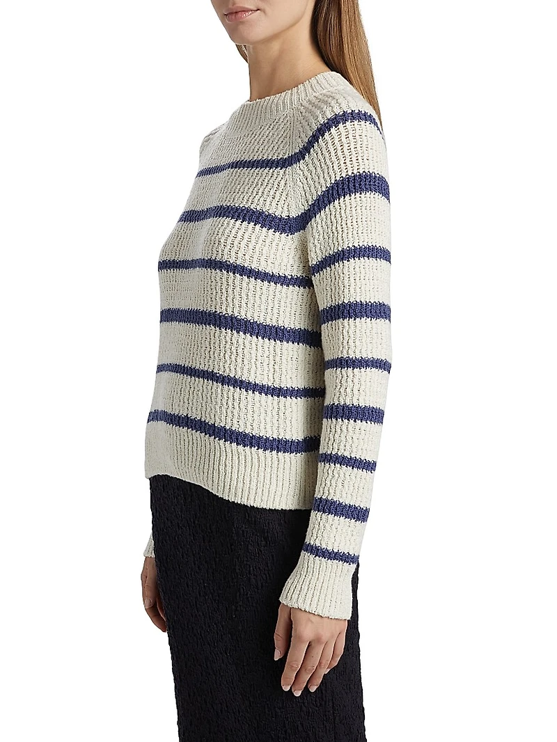 Cotton-Blend Striped Sweater