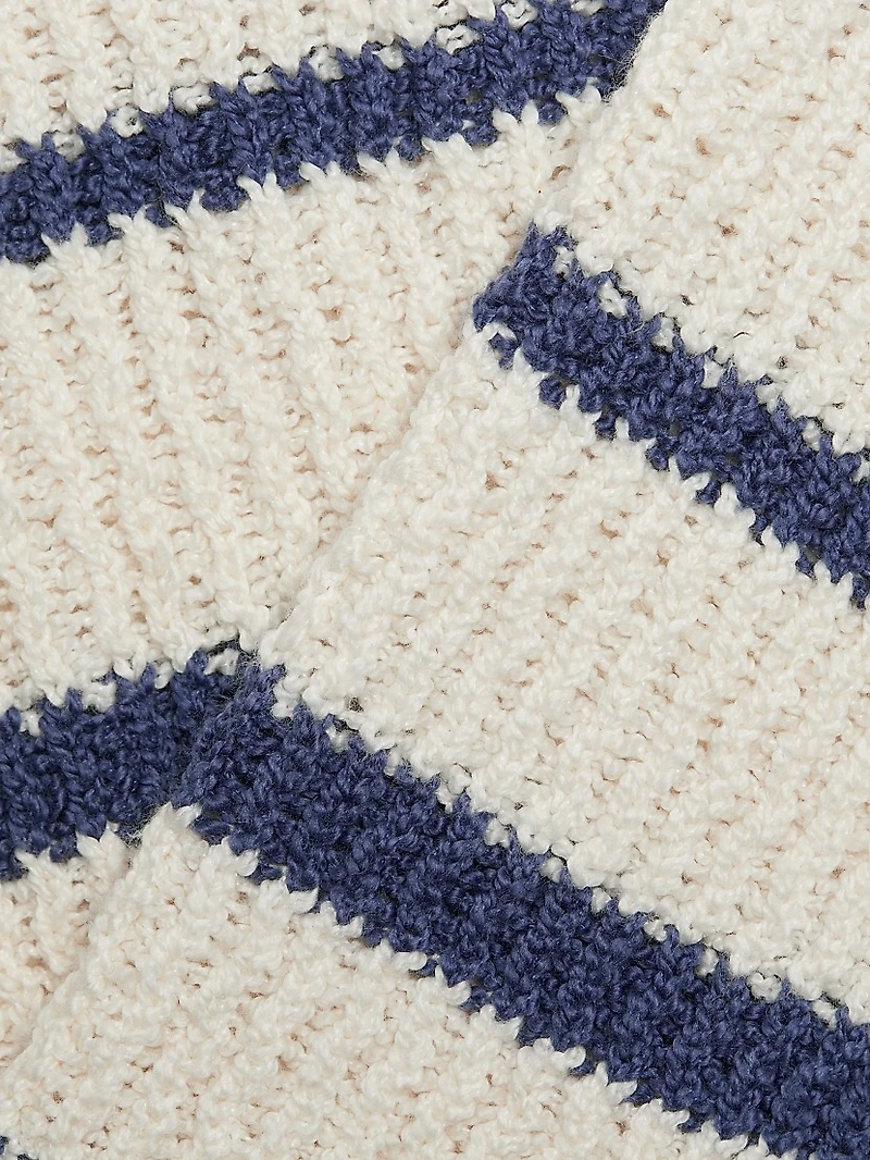 Cotton-Blend Striped Sweater
