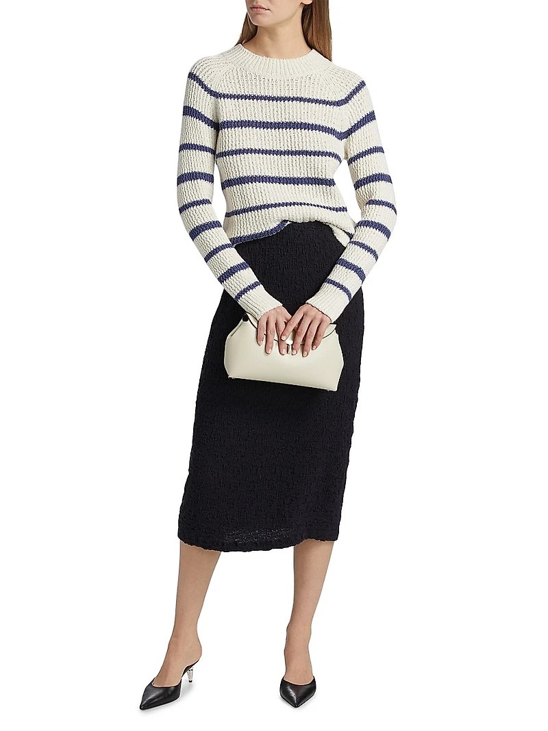 Cotton-Blend Striped Sweater