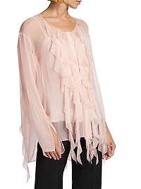 Ruffled Silk Chiffon Blouse