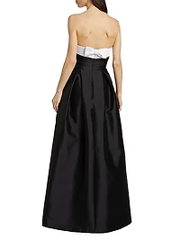 Louise Silk-Wool Strapless Gown
