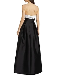 Louise Silk-Wool Strapless Gown