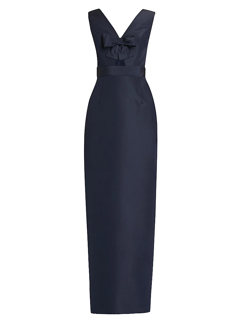 Claire Silk Sleeveless Column Gown