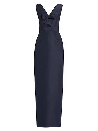 Claire Silk Sleeveless Column Gown