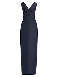 Claire Silk Sleeveless Column Gown