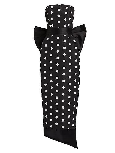 Emily Polka Dot Silk Midi-Dress