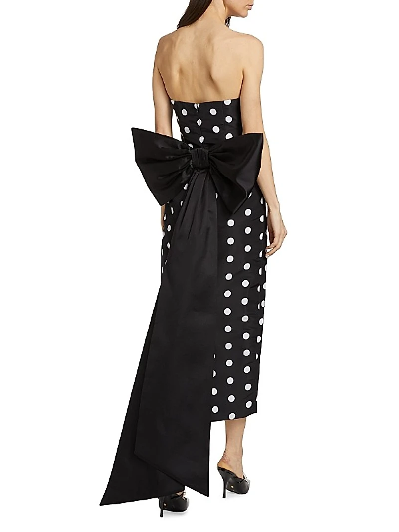 Emily Polka Dot Silk Midi-Dress
