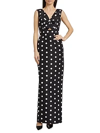 Claire Polka Dot Silk Column Gown