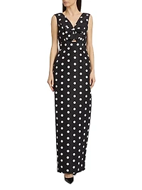 Claire Polka Dot Silk Column Gown