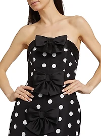 Georgie Polka Dot Silk Minidress