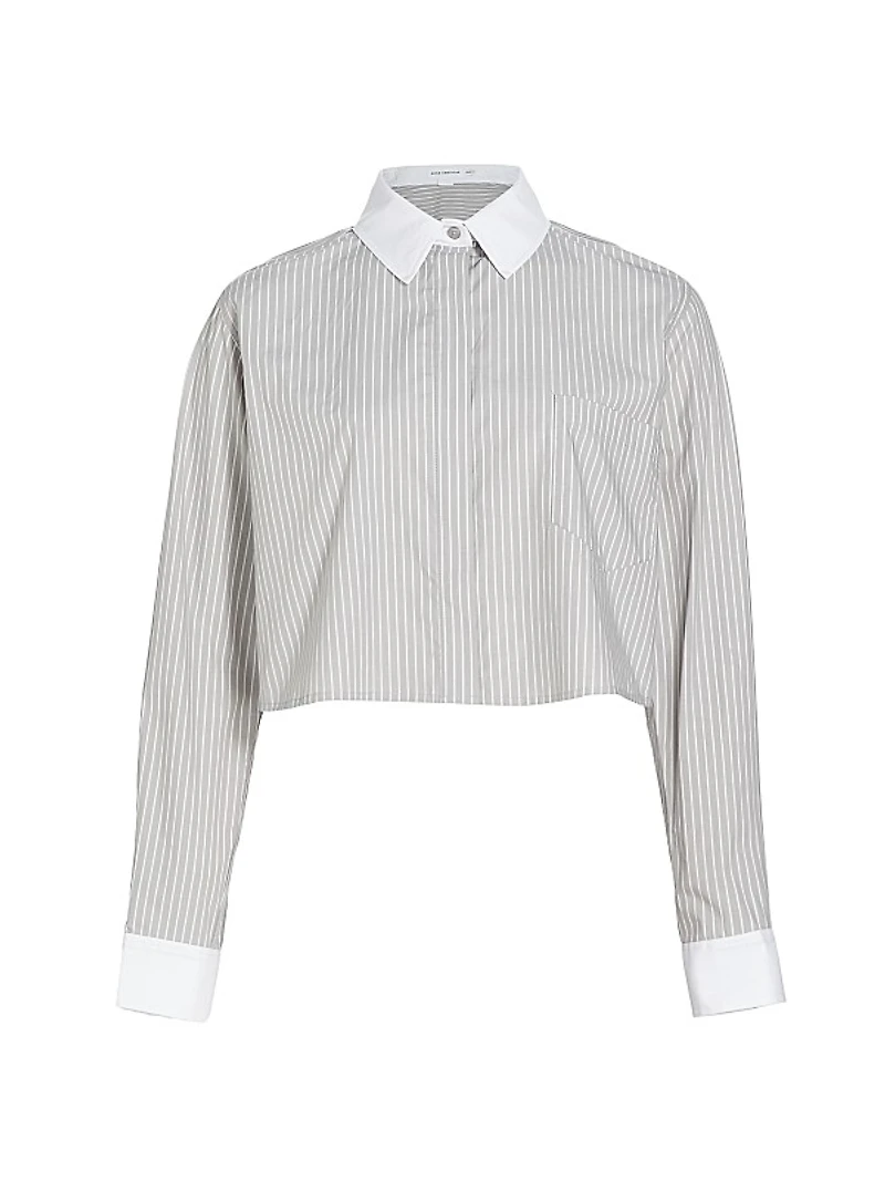 Stripe Crop Uniform Shirt