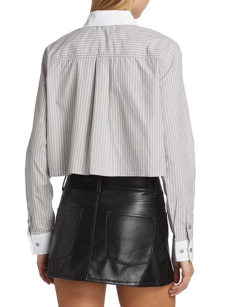 Stripe Crop Uniform Shirt
