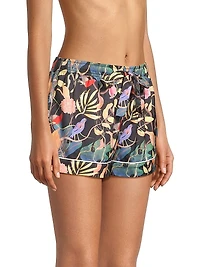 Sunset Ocean Dip Printed Shorts Pajama Set